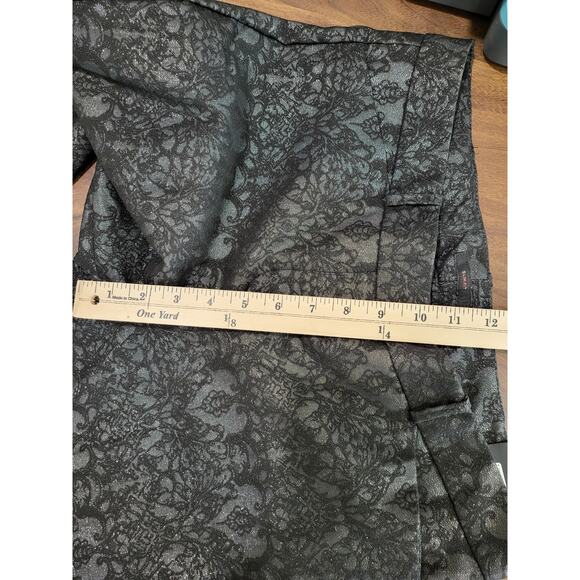 NWT Worthington Black Lace look Metallic thread Slim Fit Ankle Pants Sz 10 #477 - Picture 11 of 12